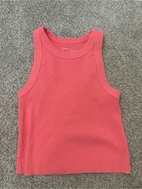 aerie Girls Coral Ribbed Tank Top